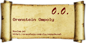 Orenstein Ompoly névjegykártya